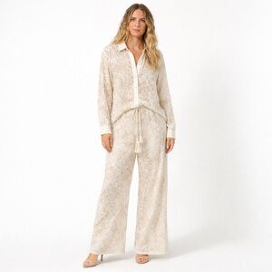 Galita Cream Lace embroidered Set long sleeve and pants